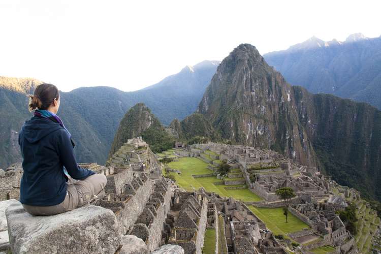 Yoga doen bij Machu Picchu